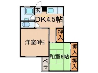 山門町マンション【2階】の間取り