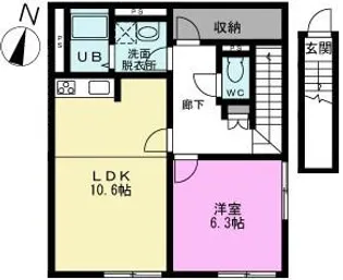 パークサイドベルII【2階】の間取り