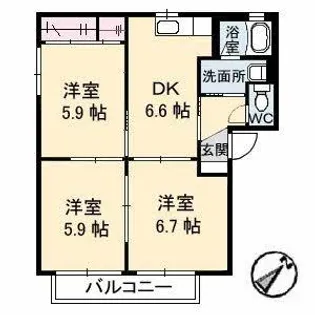 シャーメゾン神原【2階】の間取り