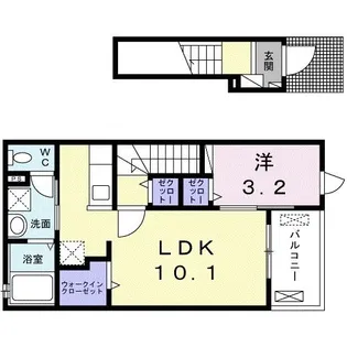 アレグレス代沢【2階】の間取り