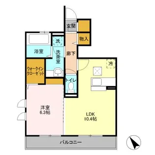 サザンクロス【1階】の間取り