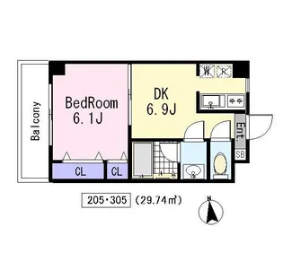 市両マンション(イチリョウマンション)【2階】の間取り