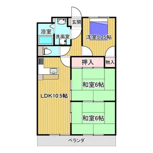 グローバル宇部東新川【10階】の間取り