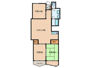 ローズマンション第2博多【10階】の間取り