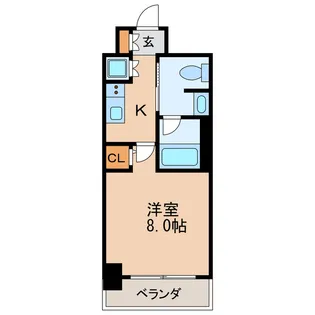 レジディア高岳【2階】の間取り