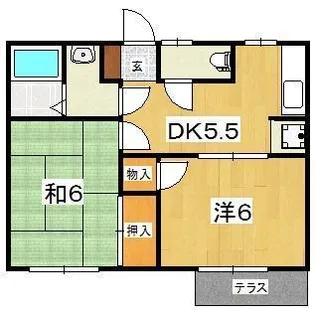 ハイツ富士【1階】の間取り