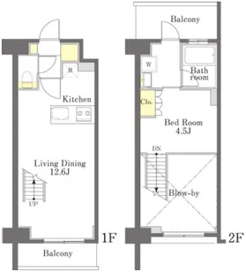 Dimus勝どき(ディームス勝どき)【10階】の間取り