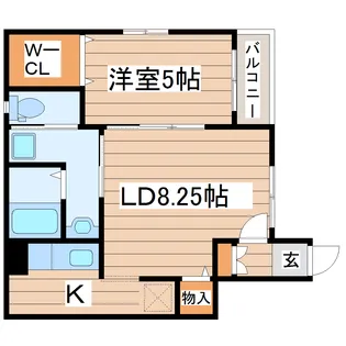 クオーレ木ノ下【1階】の間取り