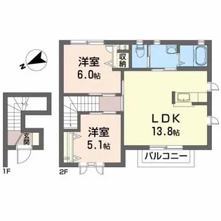 ローランSUN【2階】の間取り