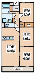 フェルザ住道【4階】の間取り