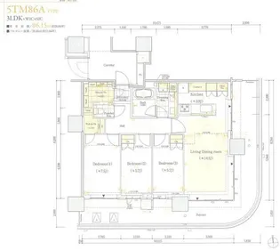 HARUMI FLAG SUN VILLAGE T棟【44階】の間取り