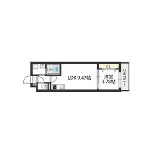 GRAND STEADY西田辺【1階】の間取り