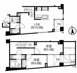 オープンレジデンス赤坂テラス【1階】の間取り