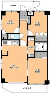 朝日パリオ西新井東館【5階】の間取り