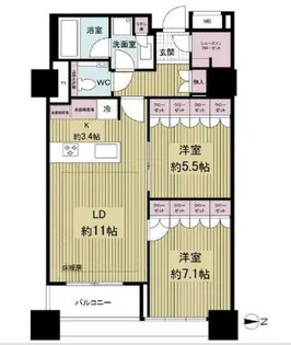 ザ・湾岸タワーレックスガーデン【20階】の間取り