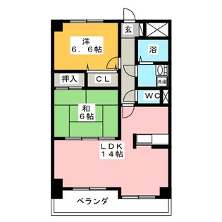 ファーストステージ陣中公園 壱番館【1階】の間取り