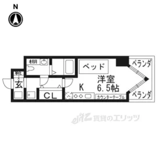 DETOM-1三条通【5階】の間取り