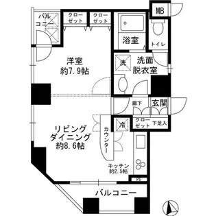 ガラ・シティ京橋【9階】の間取り