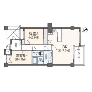 カスタネア栗平【5階】の間取り