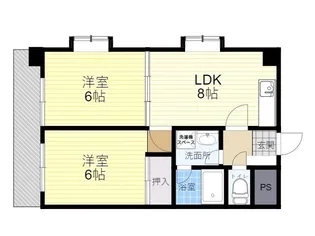 日宝グランディ中島【6階】の間取り
