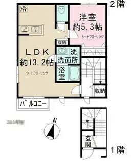 メゾン ド シャ ブラン【2階】の間取り