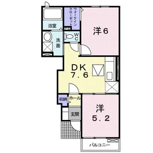 ヴィラオーシャンC【1階】の間取り