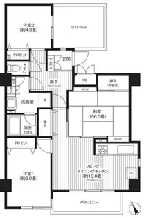 クレセントコート津田沼【1階】の間取り
