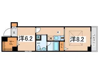 南堀江プライマリ-ワンの間取り