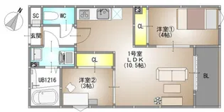 REGALEST 藤原光町【3階】の間取り