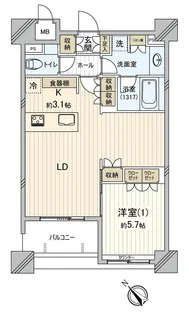 プラティークヴェール【8階】の間取り