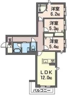 Maison de Lueur(メゾンドリュエール)【3階】の間取り