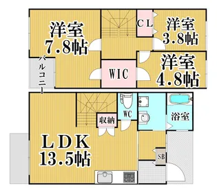 福岡県福岡市早良区室見2【一戸建】の間取り