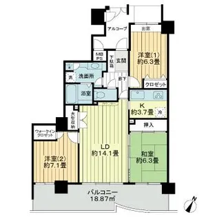 3SLDKの間取り画像