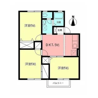 ソシアレジデンスB【2階】の間取り