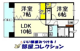 2LDKの間取り画像