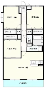 サウスコート【3階】の間取り