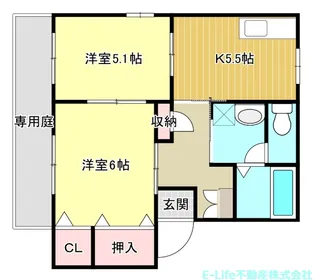 クレールコート小山A・B【1階】の間取り