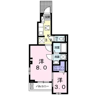 メゾン アルカンシェル【1階】の間取り
