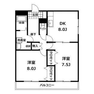 ゴールドメゾンB棟【1階】の間取り