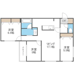 北海道札幌市中央区南十条西16【マンション】の間取り