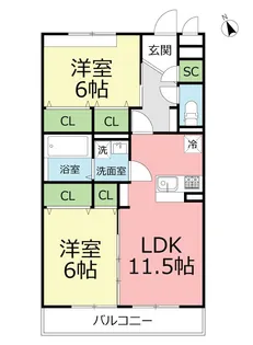 神奈川県藤沢市大庭【マンション】の間取り