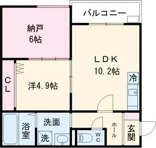 ボヌール緑地公園【2階】の間取り
