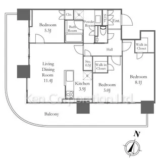 プラウドタワー目黒MARC【18階】の間取り