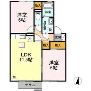 新潟県新潟市中央区親松【アパート】の間取り