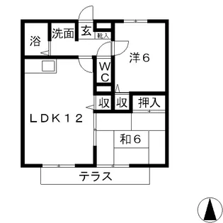 ジュピア中島 B【1階】の間取り