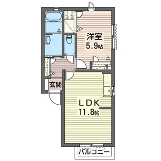 レザムルーズB【2階】の間取り