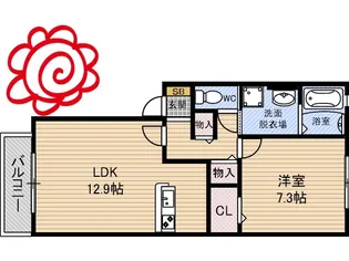 大阪府東大阪市森河内東1【アパート】の間取り