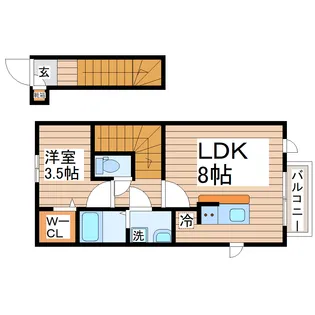 【新築】ディアコートII A棟【2階】の間取り