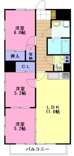 エクサージュ21【6階】の間取り
