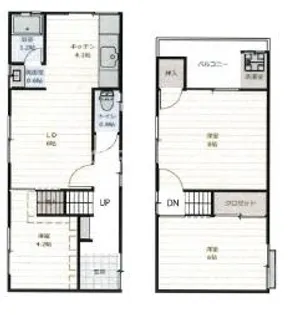 大阪府大阪市東住吉区西今川3【一戸建】の間取り